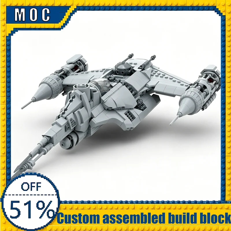 1103 pièces, modèle de blocs de construction MOC Starfighter N-1 personnalisable, technologie de transformation, jouets éducatifs DIY, cadeau d'anniversaire