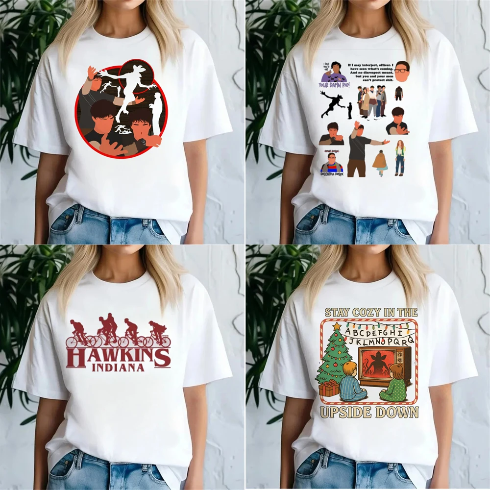 Shirt Female Hawkins Demogorgon Hip Hop Harajuku WILL Classic T Shirt Streetwear Colorful Grunge Graphic 2000s