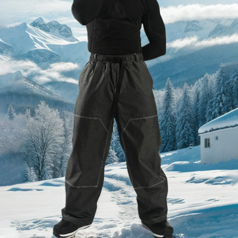 الذكور الإناث على الجليد السراويل النساء رجل دافئ تزلج بانت الرياضة في الهواء الطلق الكبار التزلج السراويل يندبروف مقاوم للماء الملابس المتينة #1