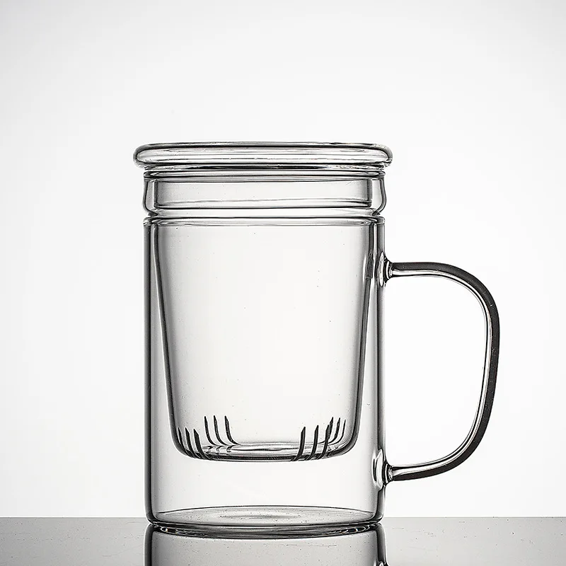 Heat-Resistant Glass Tea Creative Gift With Filter, Straight-Sided Mug For Brewing Tea, Office Cup, Wholesale From Manufacturer