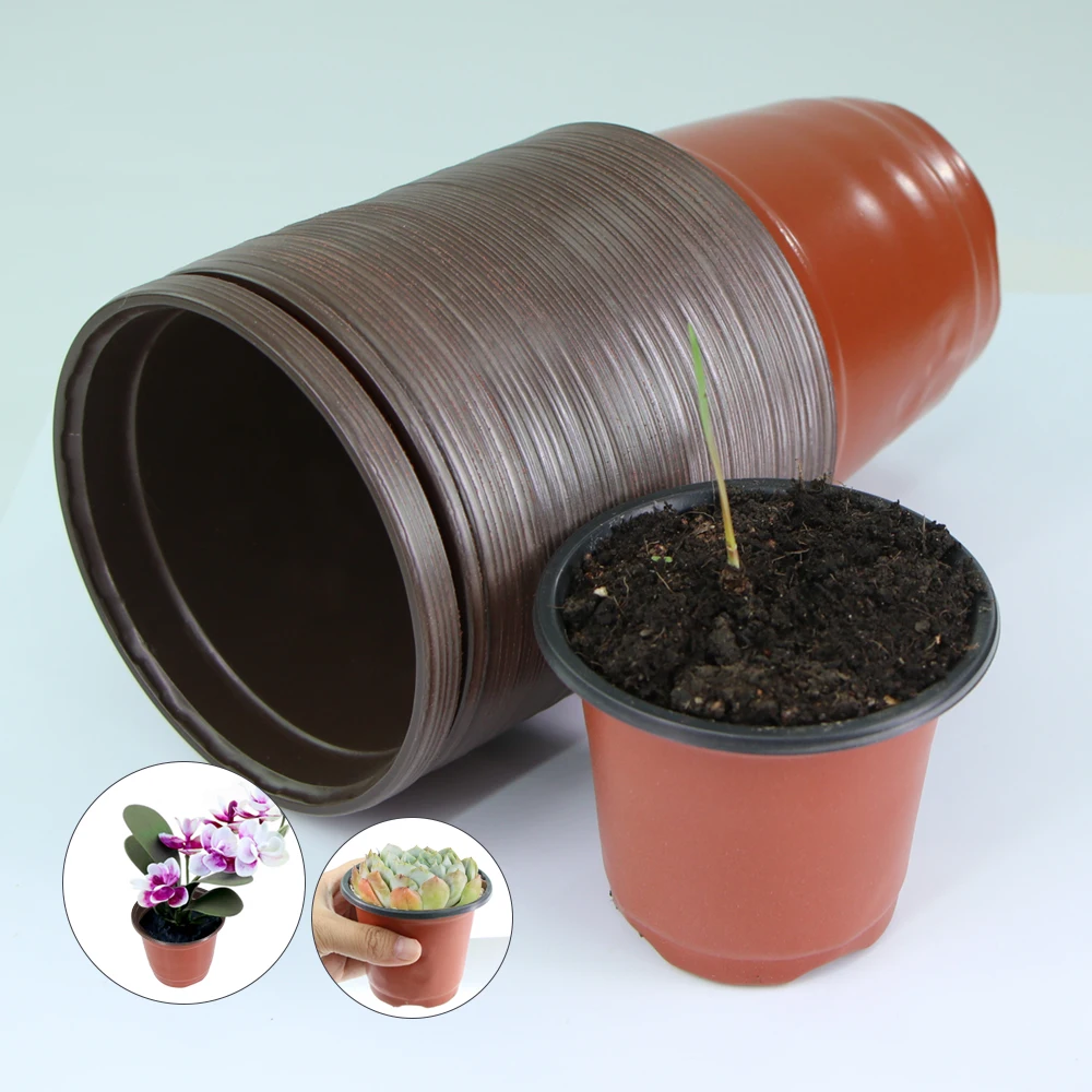 20 قطعة 9/10/11 سنتيمتر حديقة أواني الزهور البلاستيكية بسيطة الحضانة كوب وعاء عصاري لتربية البذور الزهور النباتات زرع الحاويات #5