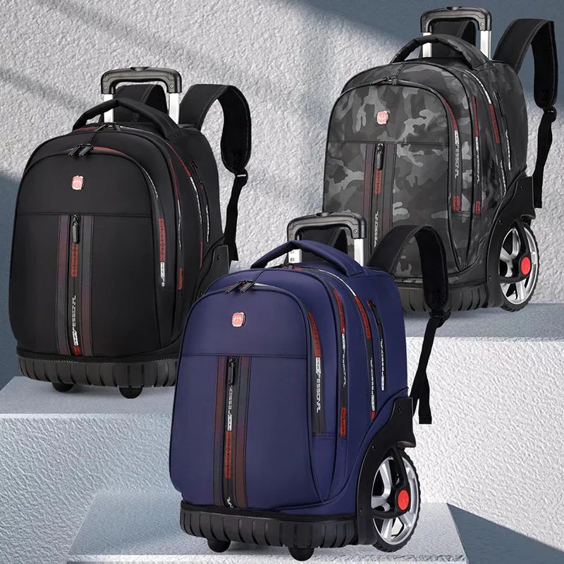 Rolling Travel Bag School Large Unisex Backpack Wheeled Backpack Rolling Bag Travel Backpack School Bag Large Capacity