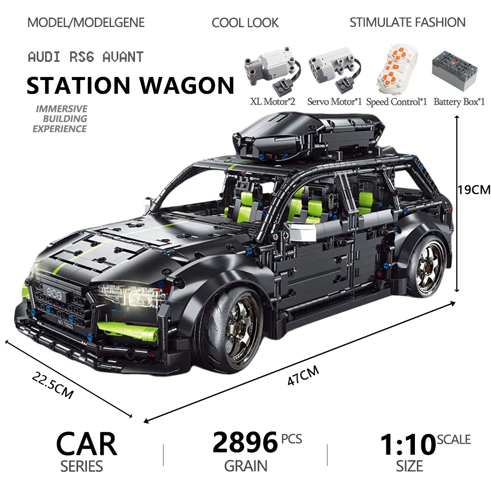 Technical R Avant Car Station Wagon Model Building Blocks MOC Bricks Simulation 1:10 Size Sports Car SUV Toys For Boys Kid Gifts