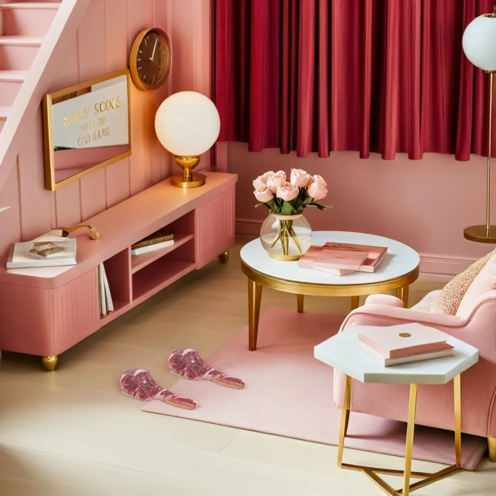 20st miniatuur steakset realistisch nep vlees koken gesimuleerde barbecue voedsel rekwisieten voor poppenhuiskeuken - kunstbiefstuk