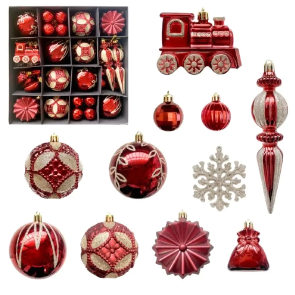 

60pcs Painted Glitter Christmas Balls Pendant Reusable Elegant Electroplated Hanging Balls Shatterproof Xmas Tree Ornaments
