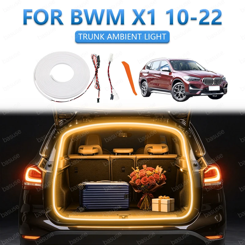 FOR BWM X1 2010-2022 Trunk Light Modification Light Atmosphere Lights White Warm White Rear Trunk LED Light Bar