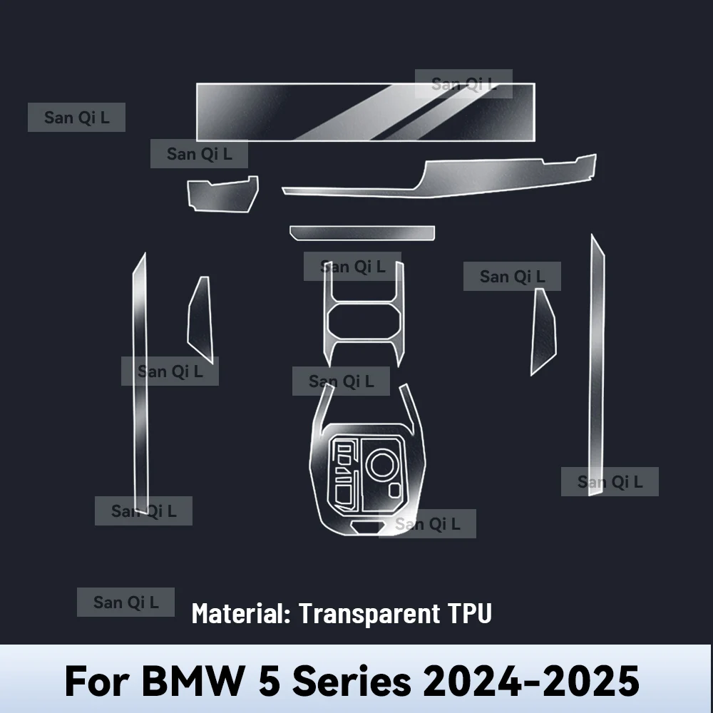 For BMW 5 Series 2024 2025 Car Center Console Media Dashboard Navigation Transparent TPU Anti-scratch Protector Interior Film