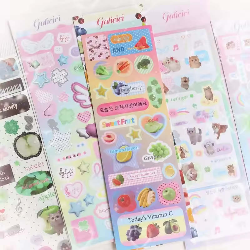 MINKYS New Arrival 3pcs 6pcs Kawaii Bear Ribbon Laser Bling Stickers DIY Scrapbook Stickers Confetti Decoration DIY Photo Frame - Image 14
