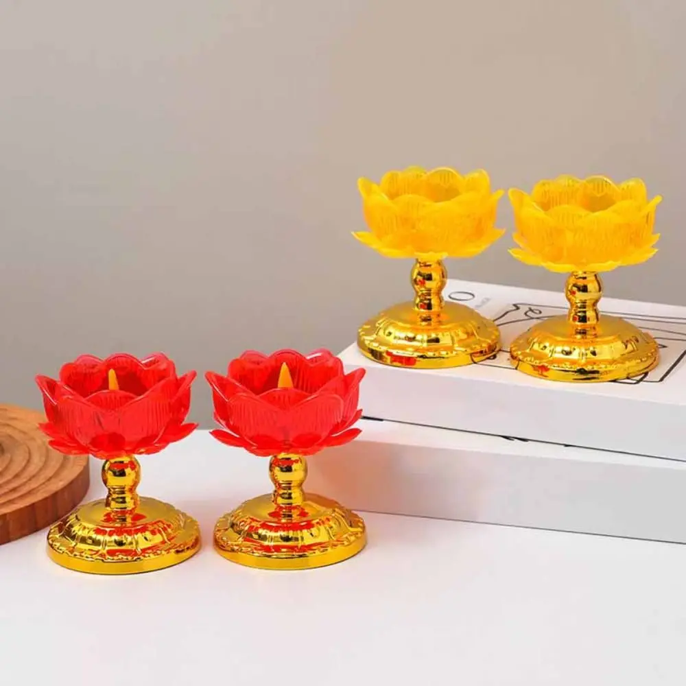 2Pcs Creative Electronic Incense Burner Set Lotus Shaped Battery Operated Electronic Lotus Lamp Ornament Portable Waterproof