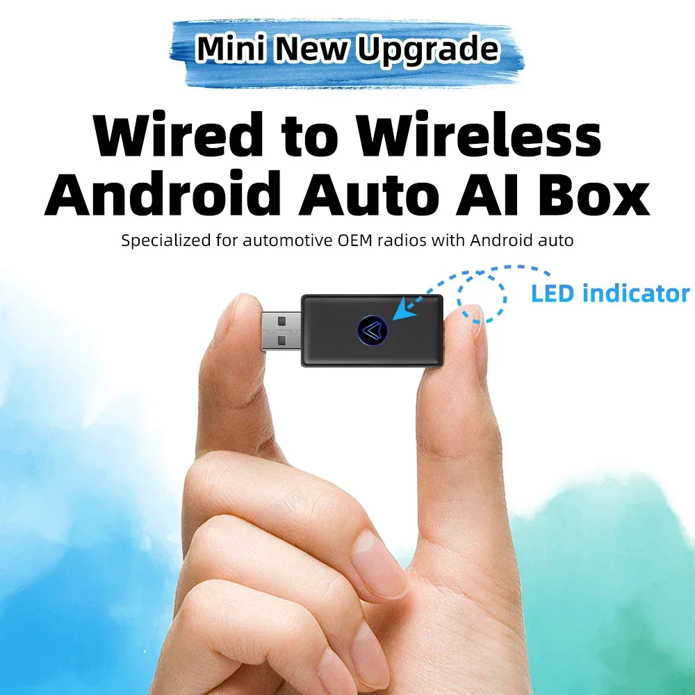 

New Upgrade Mini Wired to Wireless Android Auto Adapter for Wired Android Auto Car Smart Ai Box Bluetooth WiFi Auto connect Map