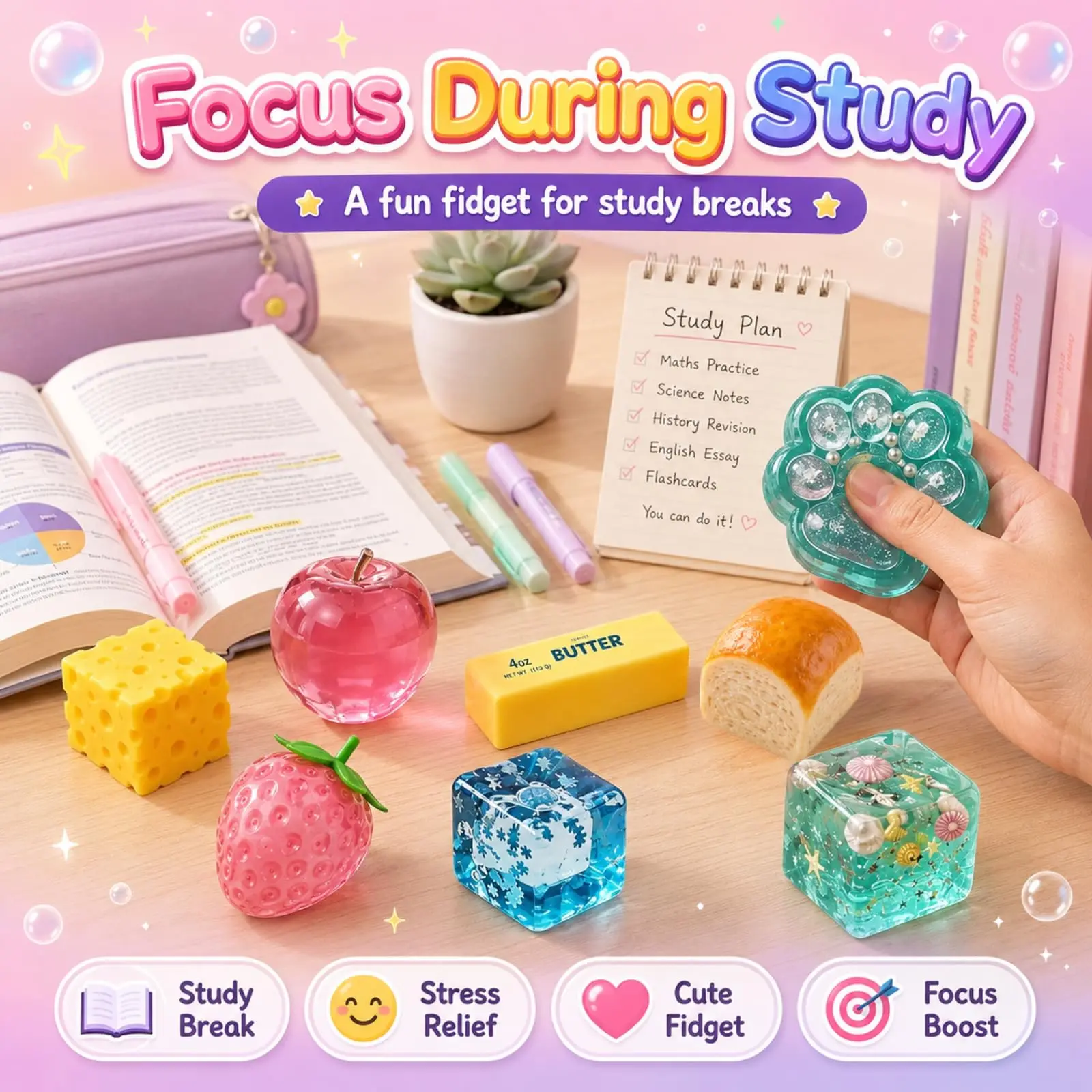 NEW 8PCS Slow Return Squishy Blind Box Set Malt Sugar Texture Mini Squishies Stress Relief Squeeze Fidget Toys Gifts for Adults