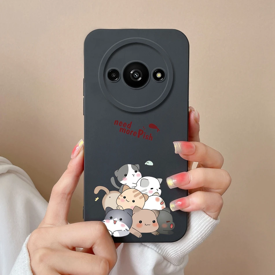 Covers For Redmi 13 4G Phone Case Cute Cartoon Camera Protection Carcasa For Xiaomi Redmi13 Anti Choc Liquid Silicone Back Cover