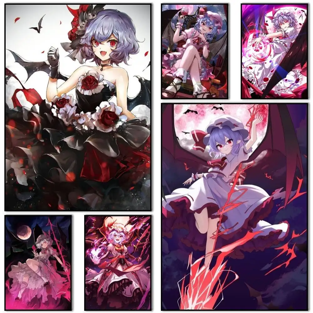 

R-Remilia Scarlet Game T-Touhou Poster Self-adhesive Art Waterproof Paper Sticker Coffee House Bar Room Wall Decor