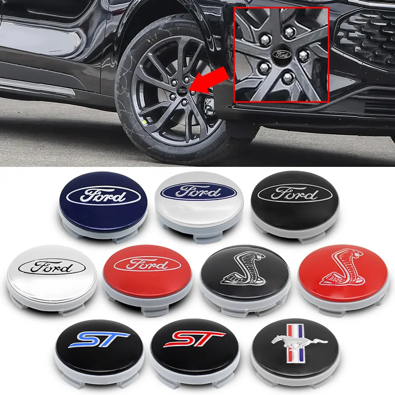 4 قطعة 54 مللي متر شعار السيارات الأصلي عجلة غطاء مركزي سيارة شارة Hubcaps لفورد فوكس MK2 فييستا مونديو شيلبي كوغا Ecosport الصقر