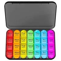 Weekly Pill Organizer, Large Pills Box 7 Day Medicine Organizer Pill Case Box Organizer Container, Daily Pill Box 3 Time a Day