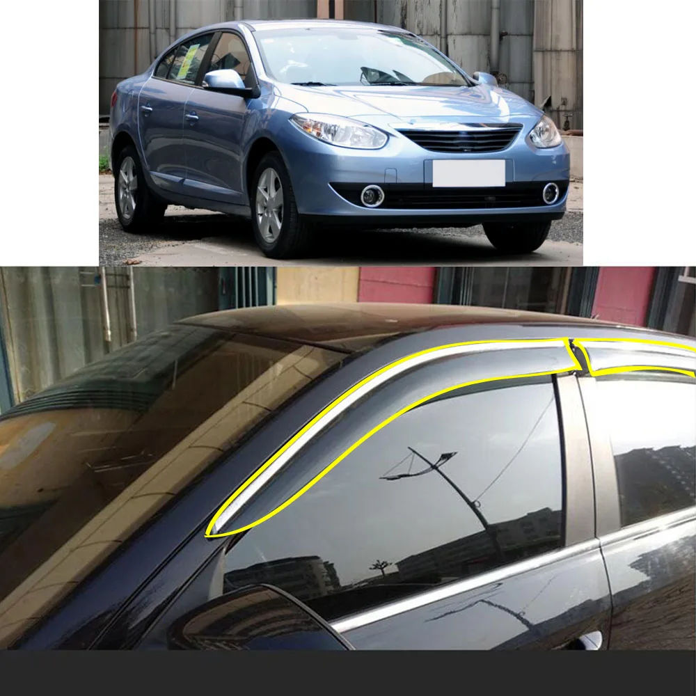 

Car Sticker Plastic Window Glass Wind Visor Rain/Sun Guard Vent For Renault Fluence Samsung SM3 2010 2011 2012 2013 2014-2019