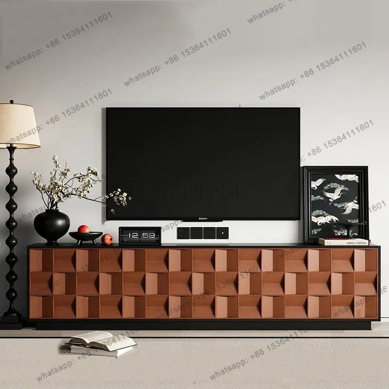 

Nordic retro solid wood TV cabinet bedroom multi-functional storage cabinet