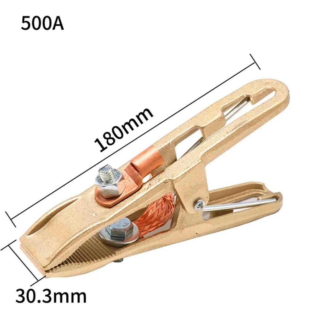 1pc Electric Welding Machine Ground Clip 260A 300A 500A Brass A-Shape Earth Clamp For Welding Machine