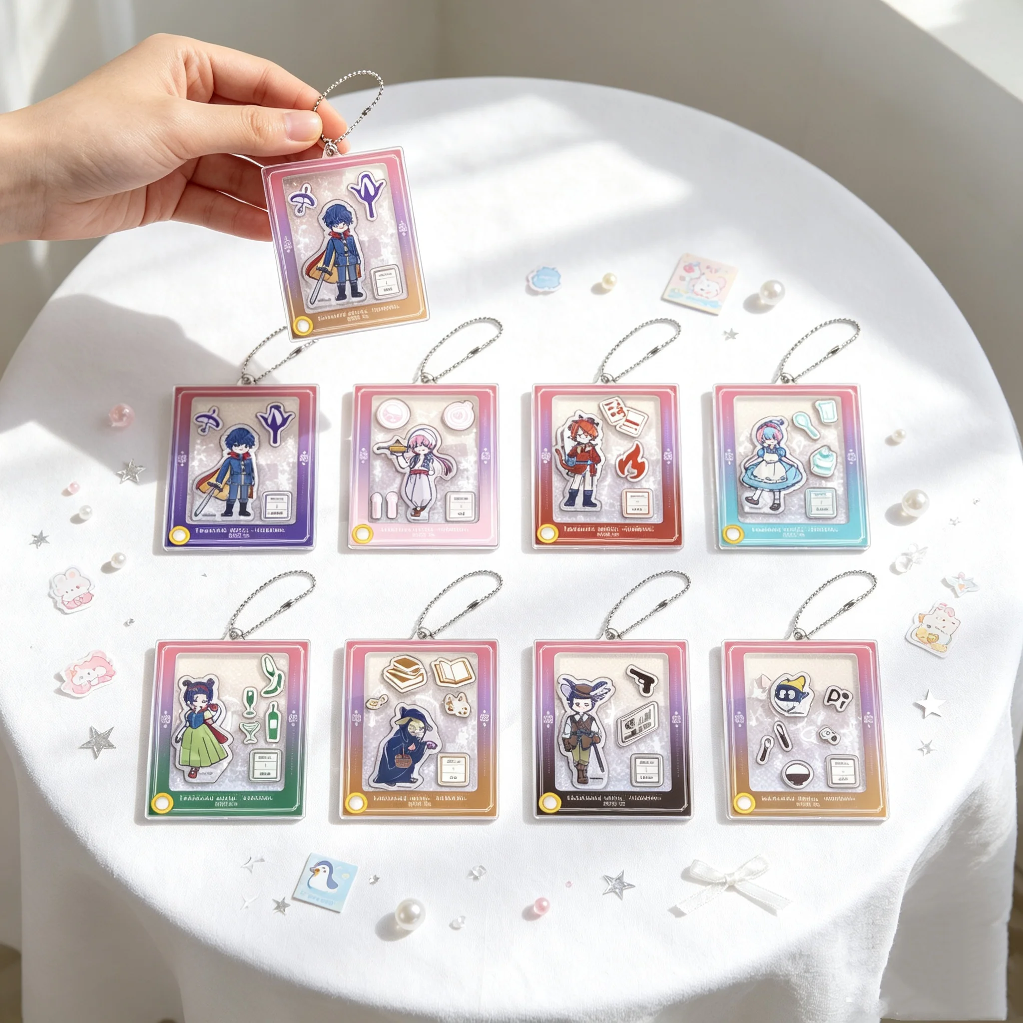 Various Style Collection-TASOKARE HOTEL Anime Game Acrylic pendant Keychain Hotel Manager 6cm Fans Gift Schoolba Accessory