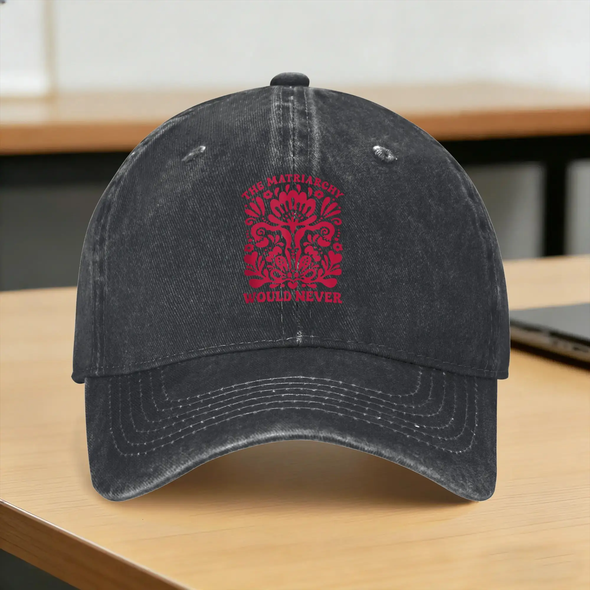 The Matriarchy Would Never Floral Uterus Tank Top B0H2ZWT7S6 Sun Baseball Cap  Female Male Design Trucker Hat Gym Sunscreen Cap