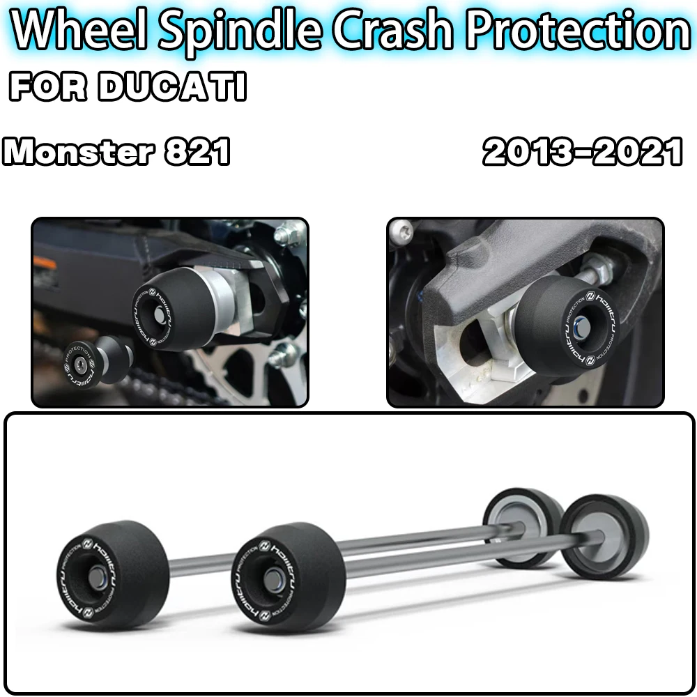 For DUCATI Monster 821 2013 2014 2015 2016 2017-2021 Motorcycle accessories Front Rear Wheel Spindle Crash landing Protector