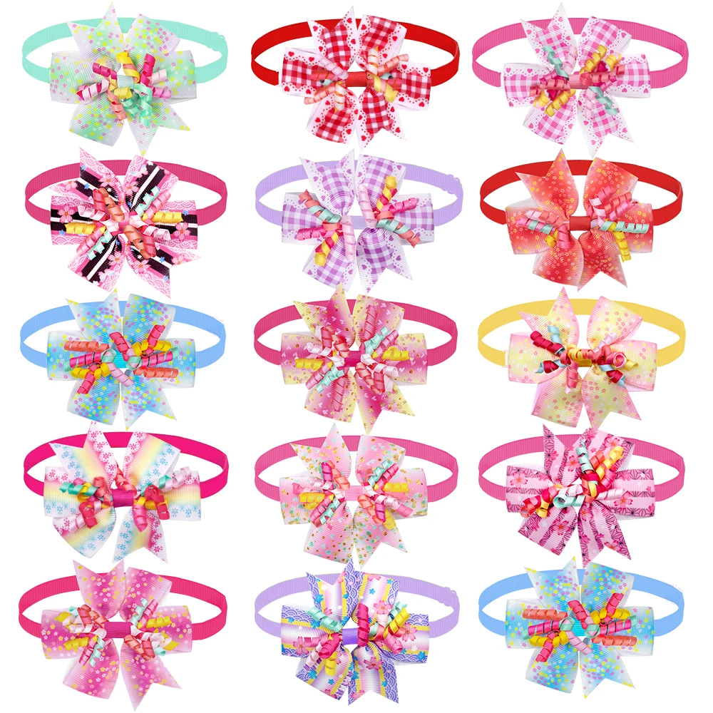 New 50/100pc Dog Bow Tie Summer Dog Items Bulk Small Dog Bowties Fashion Dog Supplies Dog Grooming Accessories For Small Dogs