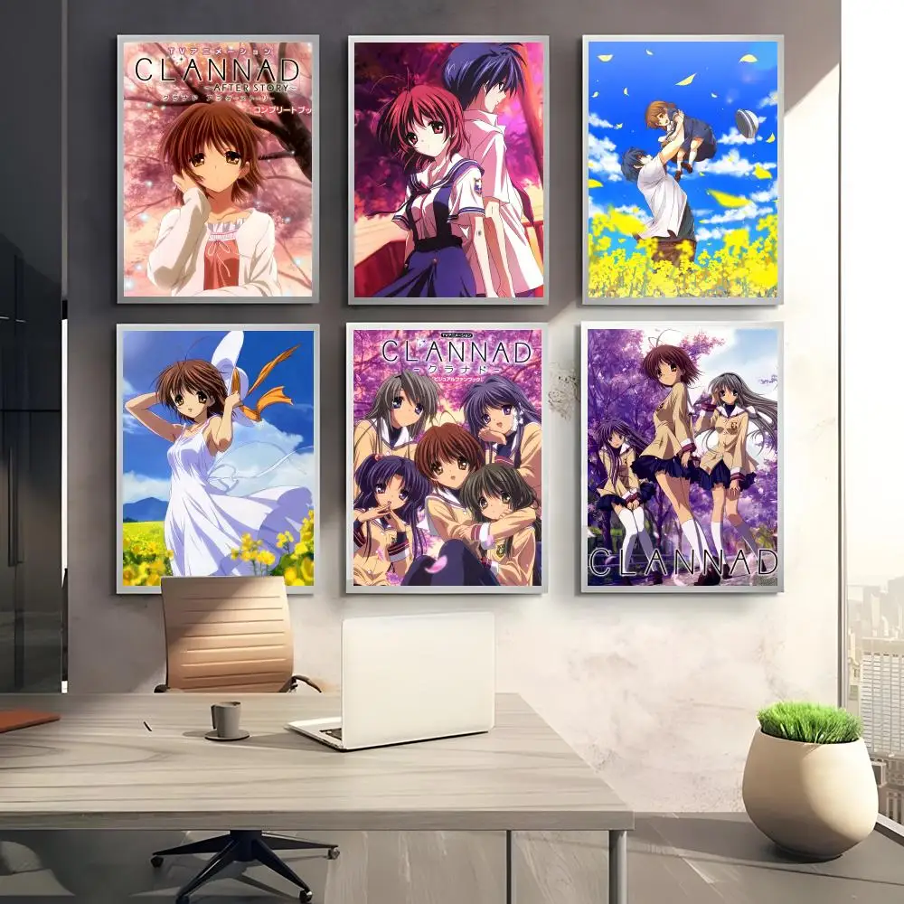 Classic Anime C-Clannad Poster Perfect Sticker Self Adhesive Art Designed for Home Dining Office Spaces