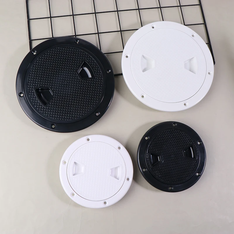 Boat-Ready White Round Non-Slip Inspection Hatches - Sizes 4\