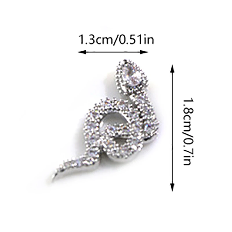 1pcs Zircon Cartoon Snake New Year Nail Decoration Vintage Manicure Diamond Shiny Manicure Diamond Nail Salon