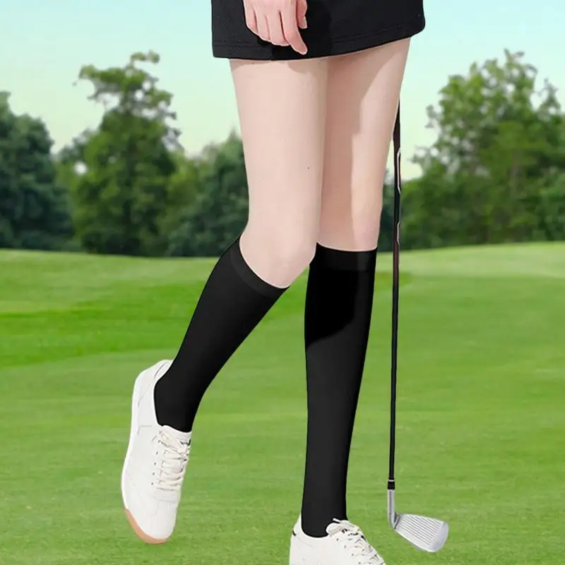 Golf Socks Women Ice Silk UPF50 Sun Protection Golf Cool Socks UV Proof High Elastic Soft Breathable Sun Protection Socks