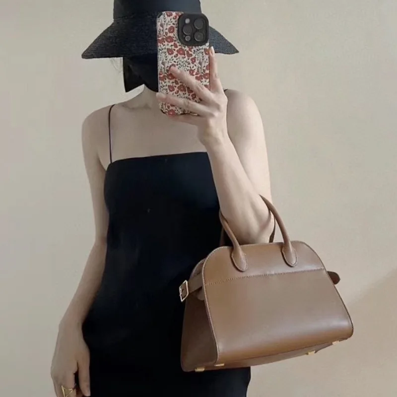 

High Quality Designer Tote Bag Handbag Shoulder Bag Fashion Margaux 15 Casual Soft Suede Grain Plain Genuine Leather Women Bag
