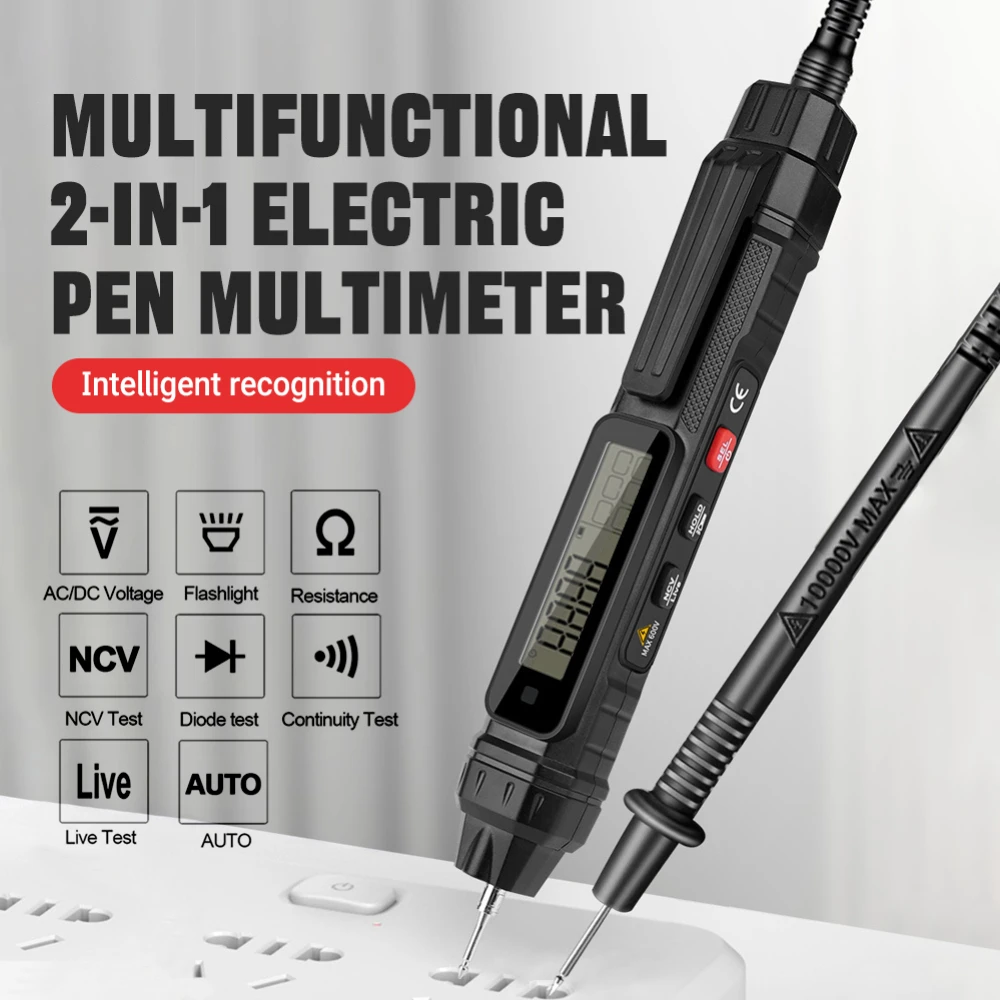 

Digital Multimeter Pen TS20A/B with 4000 Counts Display - AC/DC Voltage NCV Detection and Auto Ranging for Electrical Testing