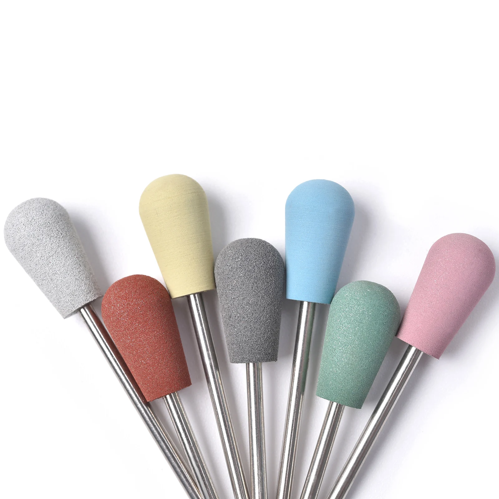 1PC ゴムシリコンネイルドリルビット洋梨型フライスカッターマニキュアマシン用ネイルビットバッファポリッシャーグラインダーアクセサリー