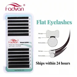 FADVAN 0.15/0.20mm Ellipse Lashes Flat Soft Wires Eyelash Extensions C/D Curl Super Mink Faux Semi-permanent Individual Lash