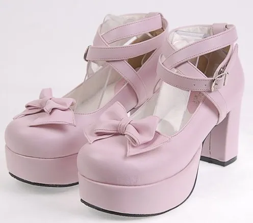 Zapatos de princesa Kawaii con lazo para mujer, zapatos japoneses dulces de Lolita, Harajuku gruesos con fiesta de té, zapatos de Cosplay para mujer de verano