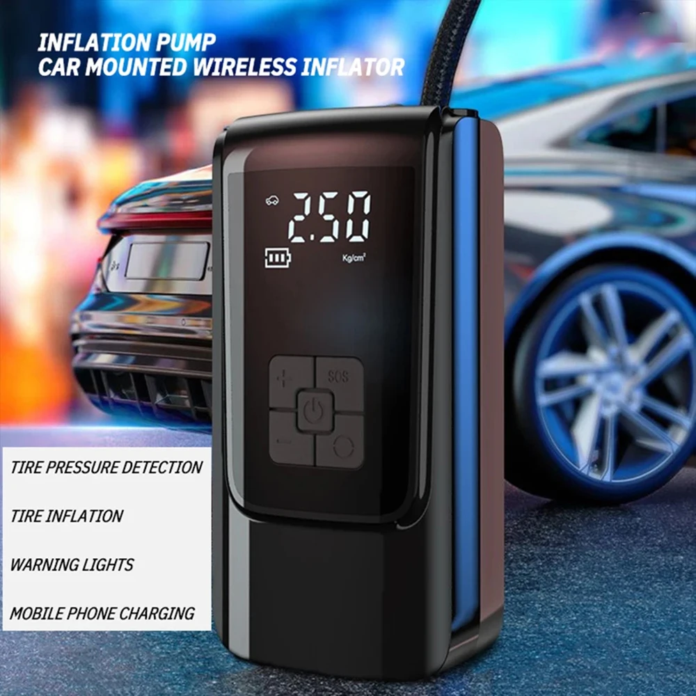 Cordless 150psi Vehicle Air Pump with LED Lighting Digital Display Accurate Detection Of Preset Tire Pressure Tire Inflation