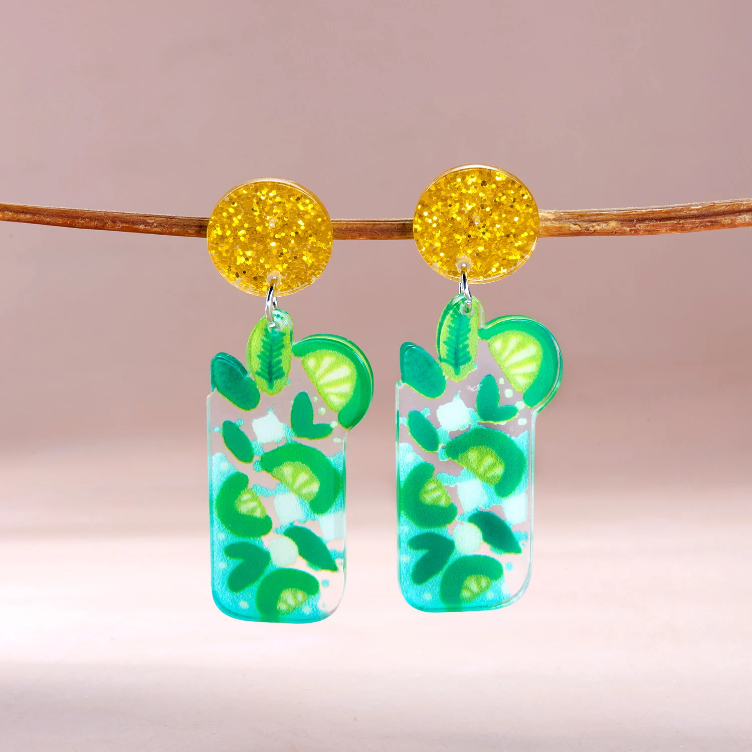 Bunte Muster Acryl Schmetterling Tropfen Ohrringe für Frauen Einfache Obst Geometrie Harz Baumeln Ohrringe Täglichen Schmuck Zubehör – Detail 22
