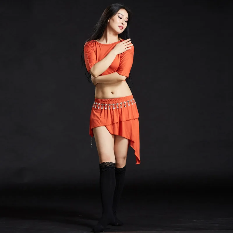 

Belly Dance Costume Set Female Adult Sexy Tops Performance Clothes Suit New Profession Practice Clothes Skirt Clothing Summer