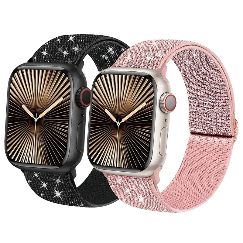 Faixa de náilon elástica ajustável para apple watch ultra 2 49mm cinta 42-46-44mm 40/41/45mm pulseira iwatch série 10 9 8 7 6 5 4 se