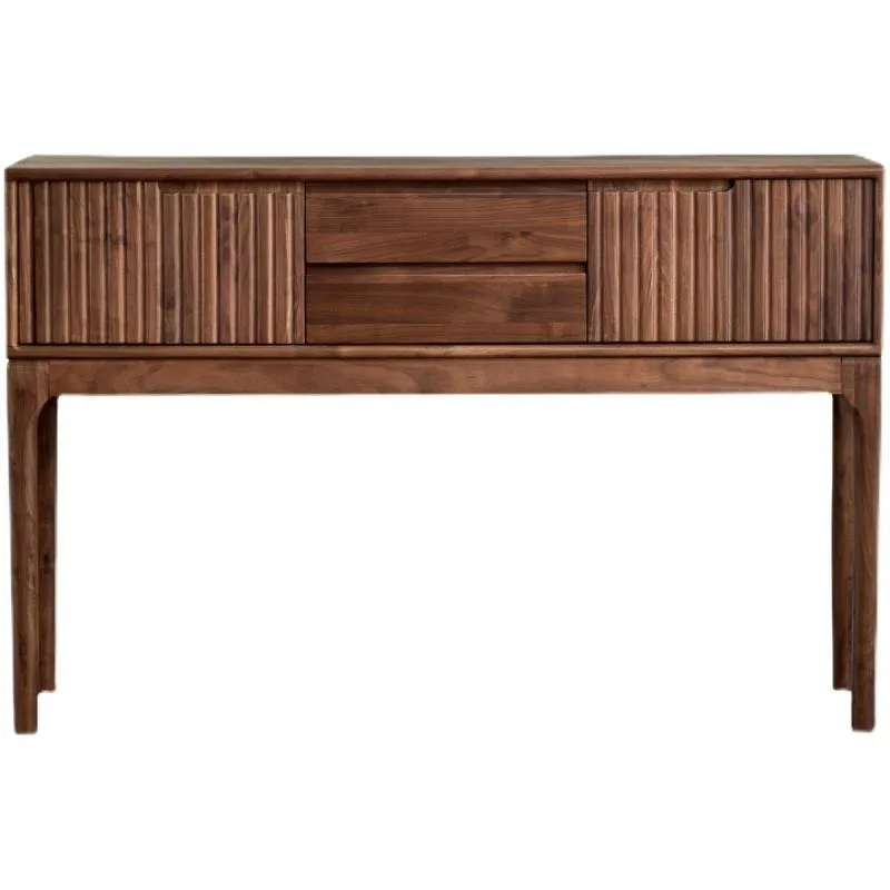 

Black walnut entrance cabinet Solid wood entrance table table case Simple long cabinet New Chinese style