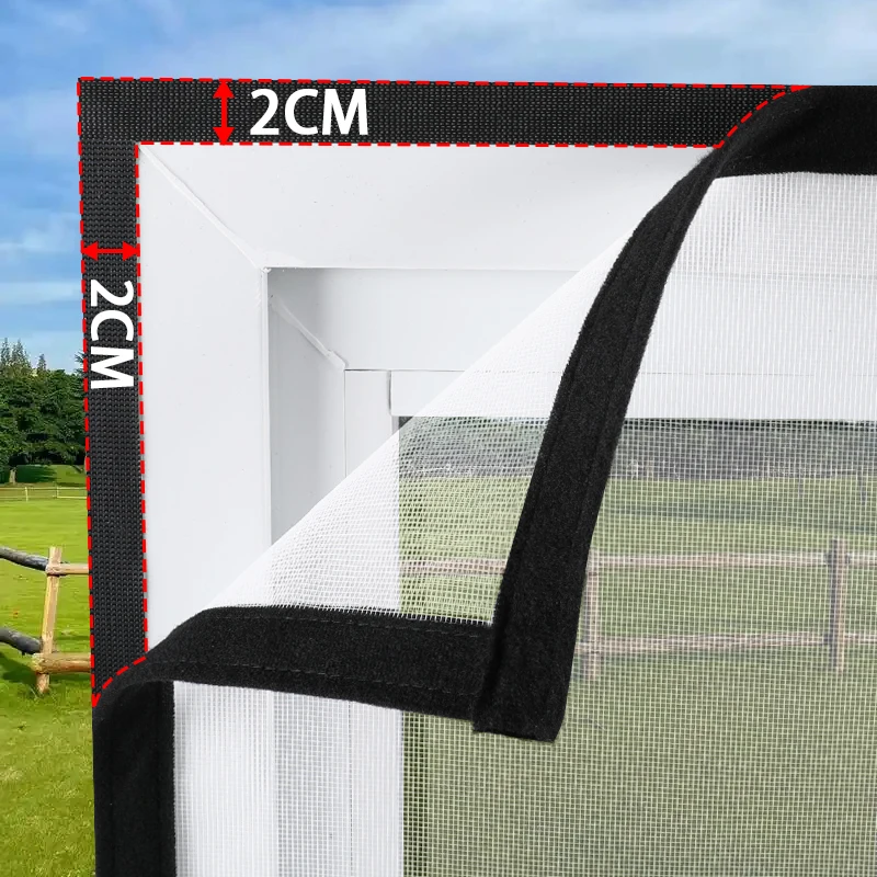 1pc Black Hook & Loop Window Screen | Breathable & Durable | Easy to Remove & Clean | Keeps Insects Out | Fits Various Windows