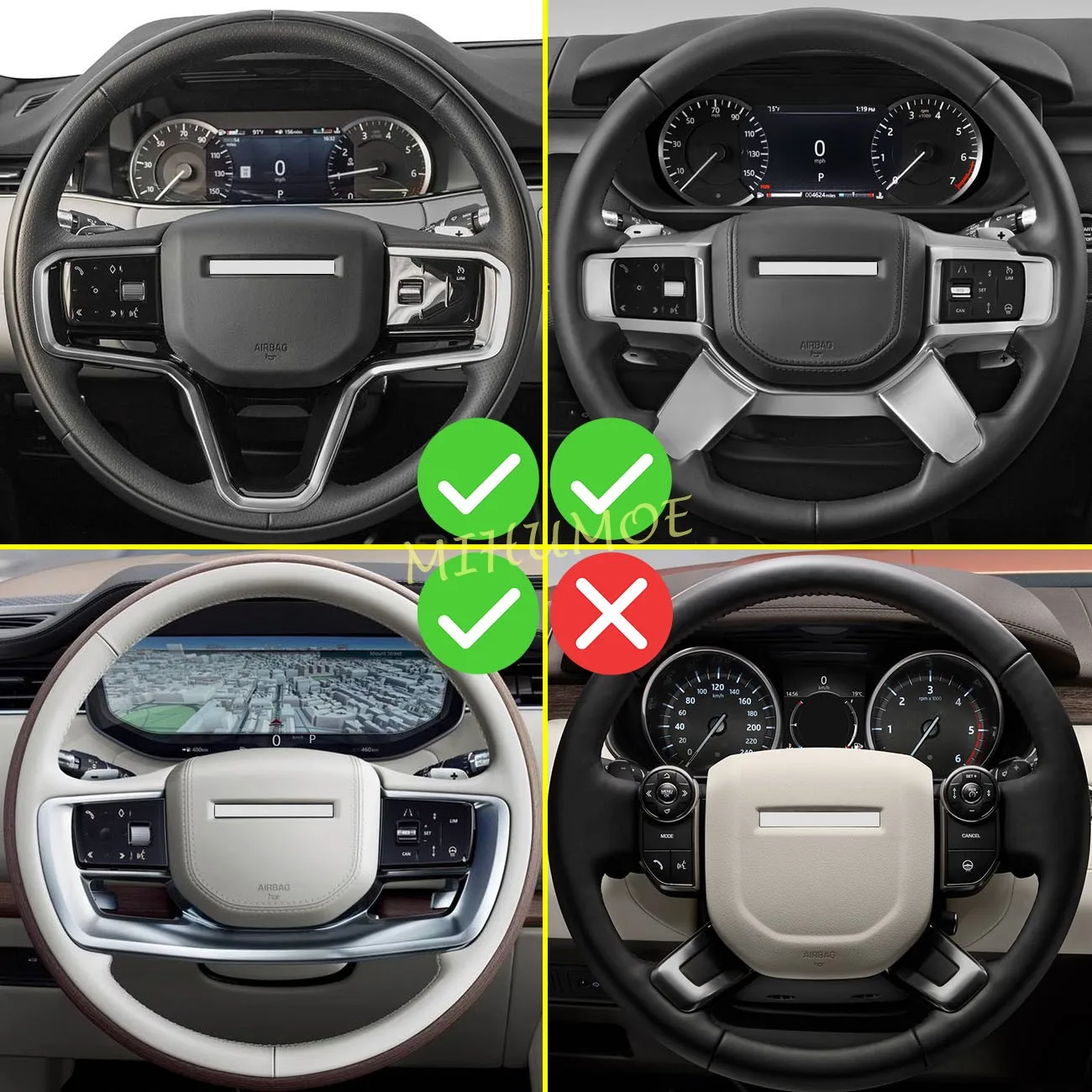 For 2020+ Land Rover Jaguar Black Steering Wheel Paddle Shifter Extension Trims Range Rover Evoque Sport Discovery XE XF F-Pace