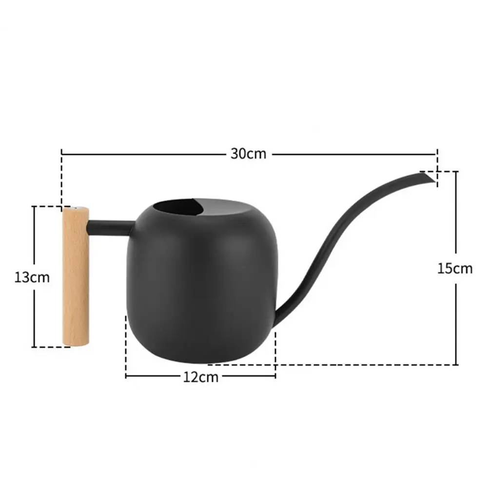 1200ML Watering Can Stainless Steel Long Spout Large Capacity Wooden Handle Plants Flowers Watering Pot Gardening Supplies