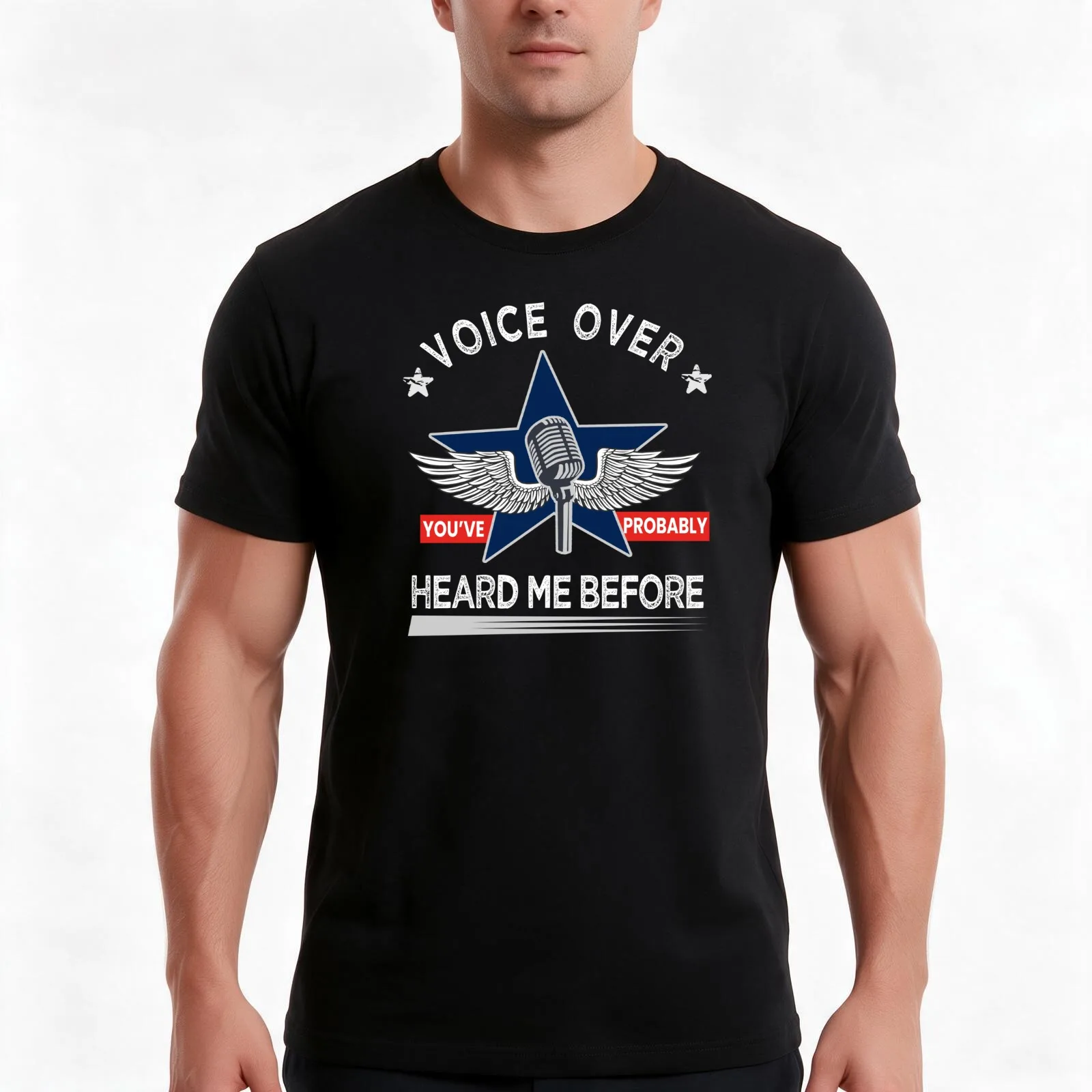 Voice Over You've Probably Heard Me Before T-Shirt, Summer Casual Cotton Tee, Oversized Streetwear Tops, Vintage Graphic Print