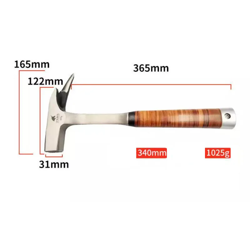 Single-angle hammer, shock-proof square-head hammer, cowhide handle, strong magnetic sweat-absorbing hammer, 45# tool steel