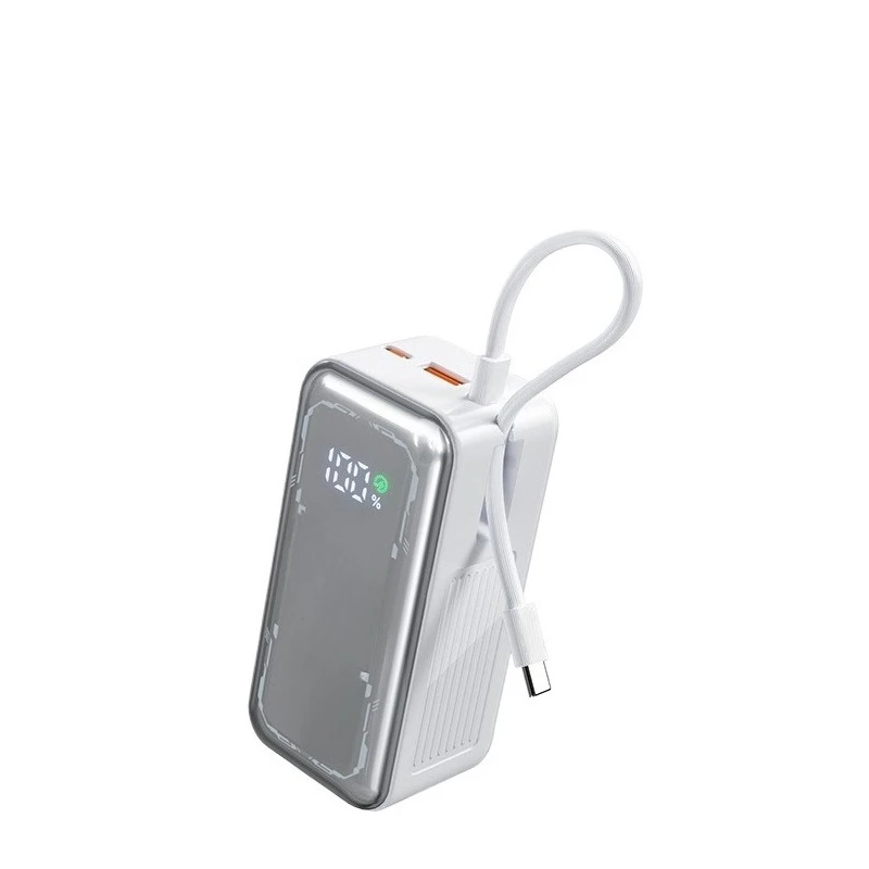 For iPhone Samsung Xiaomi 20000mah Power Bank PD 65W Fast Charging Built-in Cable External Large Battery Portable Charger