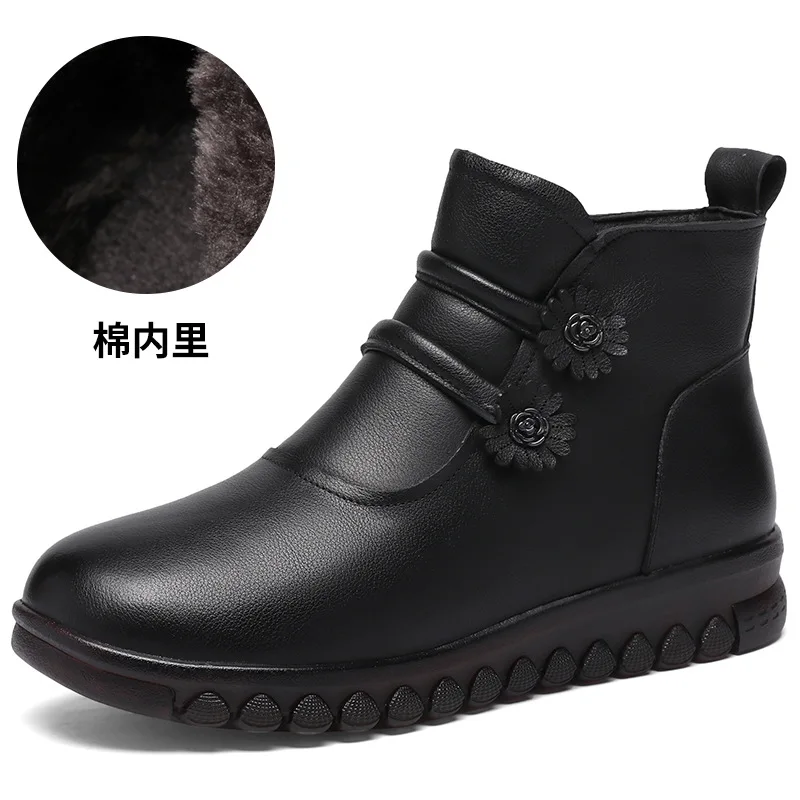 

ZXRYXGS 2025 новые модные женские осенне-зимние ботинки на плоской мягкой подошве, нескользящие ботинки из воловьей кожи, модные ботинки большого размера