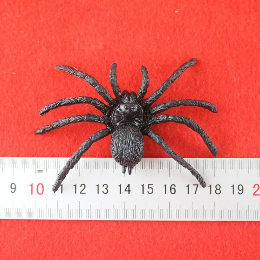 10 Pcs Plastic Black Spiders Prank Joking Funny Gadgets Decor for Halloween Parties Carnivals Costume Party (Black)