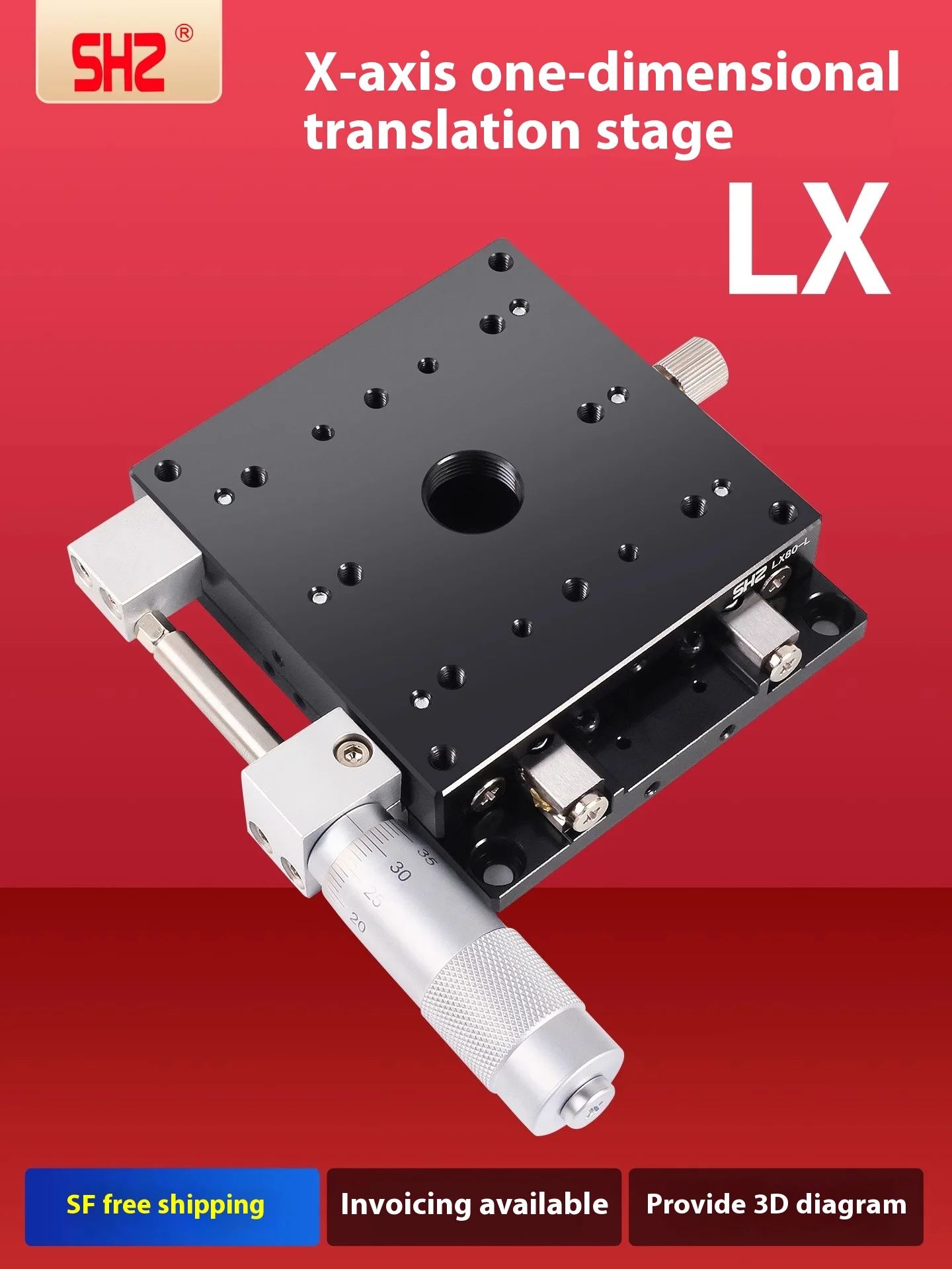 

XY axis translation stage LX optical LGX40/60/80/90 L-R-C manual precision fine-tuning platform cross slide