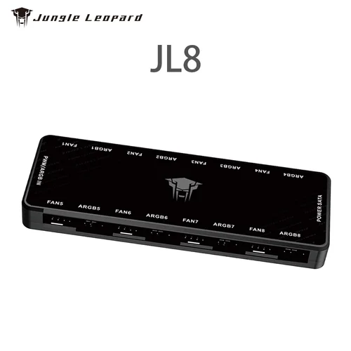 Imagen 1 del producto Hub ARGB PWM 8 Puertos para Ventiladores – Divisor Magnético 2 en 1 (5V3PIN) – Jungle Leopard JL8